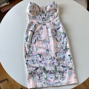 ASOS Petite Floral Strapless Dress
